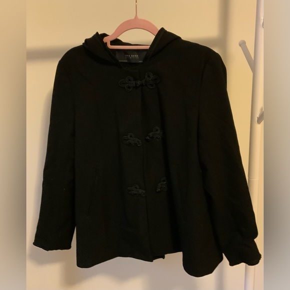ZARA Black Hooded Jacket with Chinese button knot - Picture 2 of 6